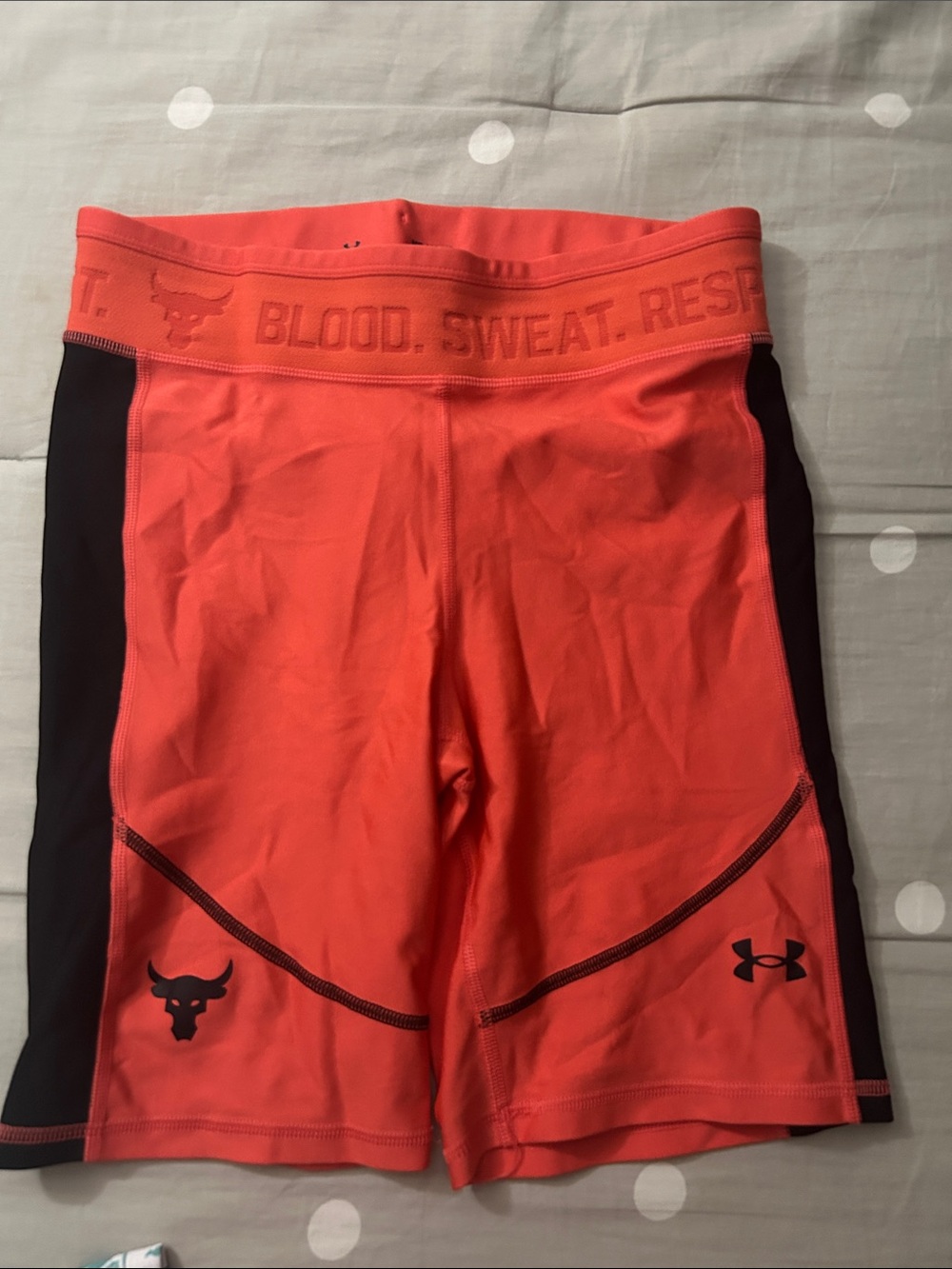 Under Armour Coral and Black Training Compression Shorts